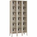 Global Industrial 6-Tier 18 Door Clear View Locker, Digital Lock, 36inWx12inDx78inH, Tan, Assembled 298745